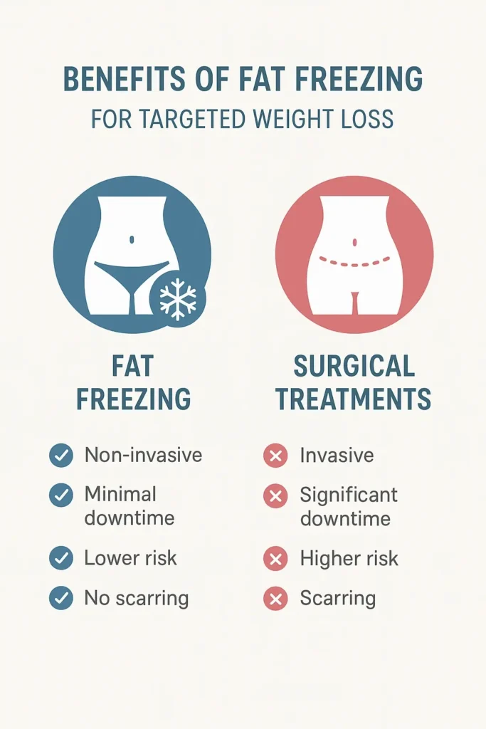 graphic showing the benefits of fat freezing Kirkstall