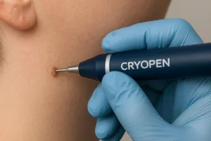 Person receiving skin tag removal Kirkstall