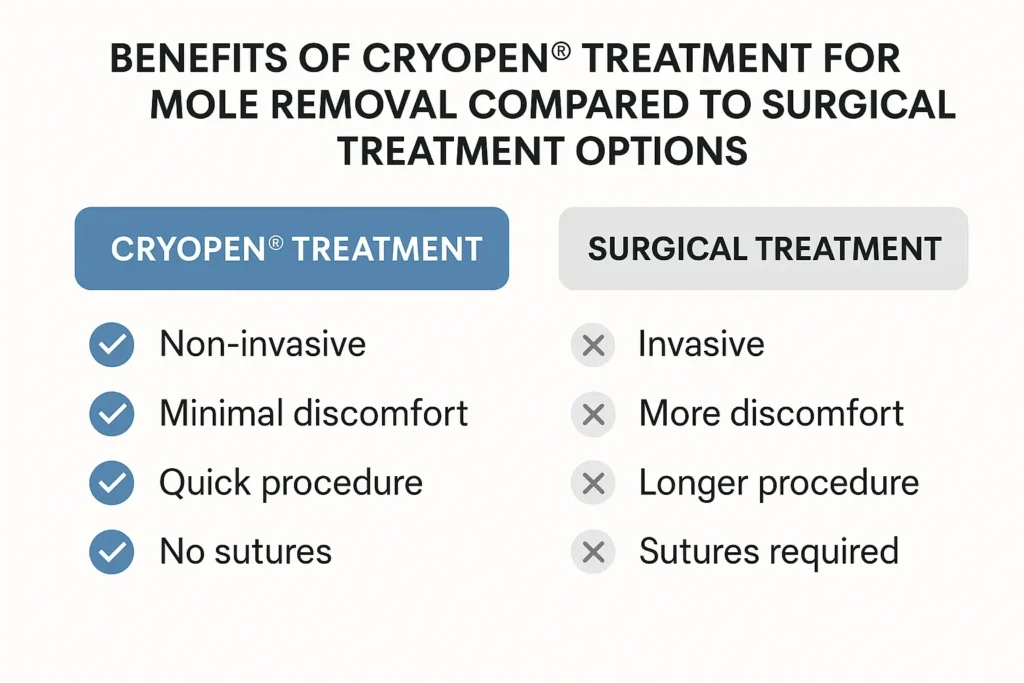 Benefits of facial mole removal Kirkstall - call our team today to book a consultation