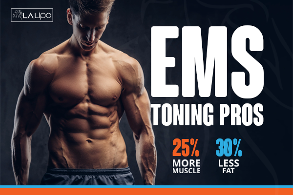 Image of man with sculpted stomach showing the fat loss and muscle gain of LA-EMS Body Sculpting Treatment Kirkstall